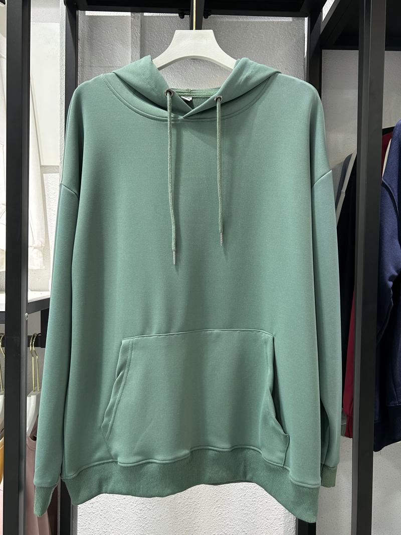 Twill Cotton-Like Drop Shoulder Hooded Pocket Sweatshirt (260g Cotton-Like) view 65