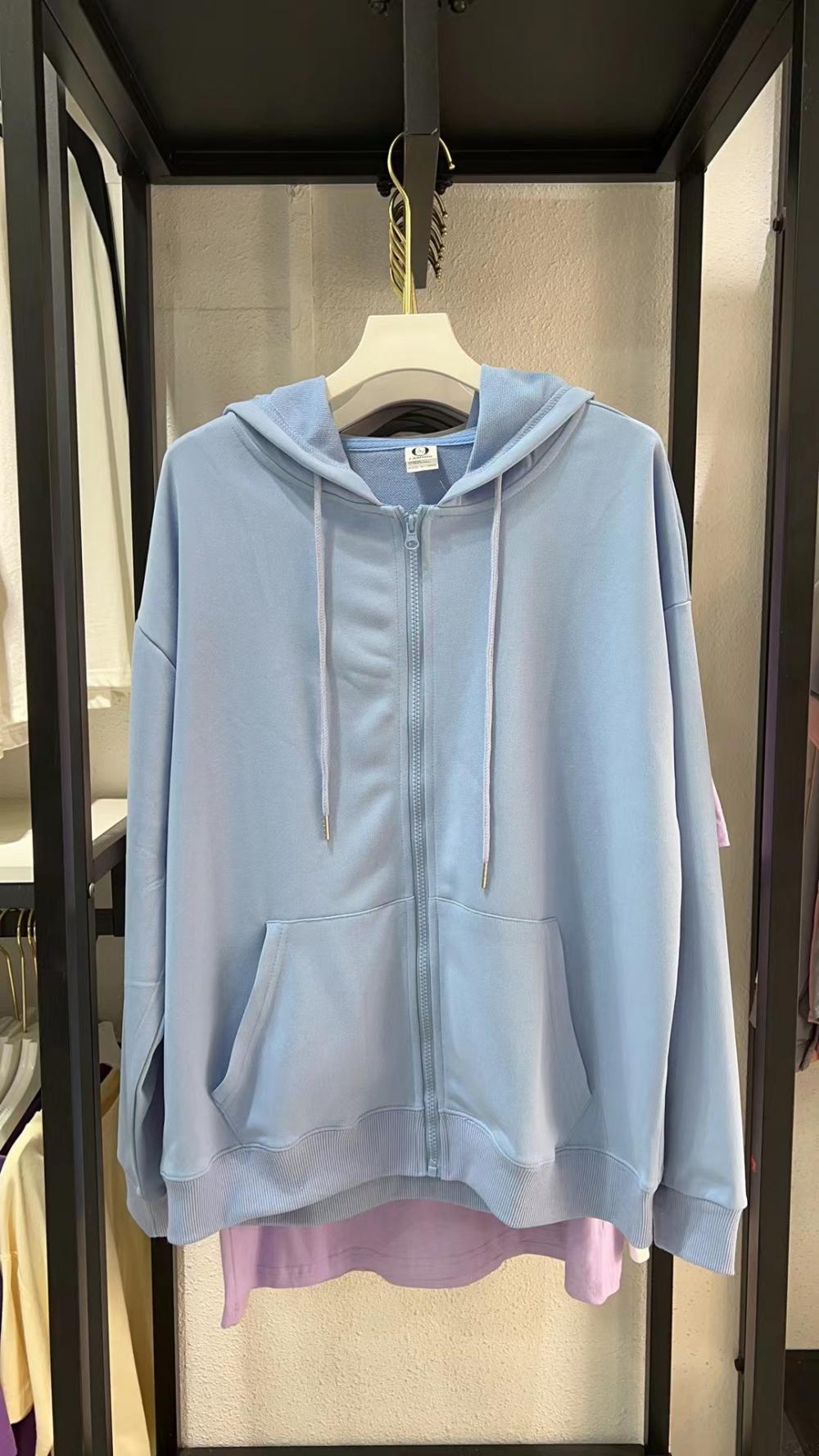 Twill Cotton-Like Zipper Hooded Sweatshirt (260g Cotton-Like) view 45