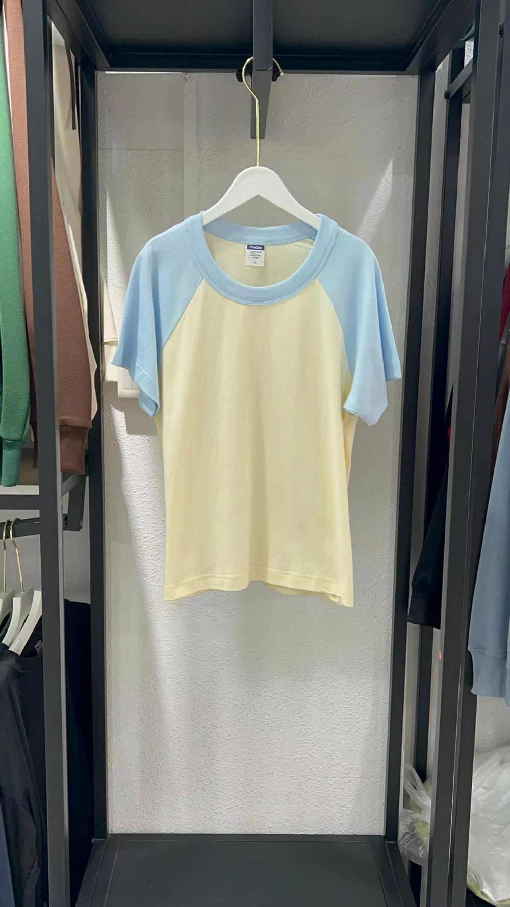 New Kids Cotton Colorblock Raglan Crew Neck Short Sleeve (200g) view 12