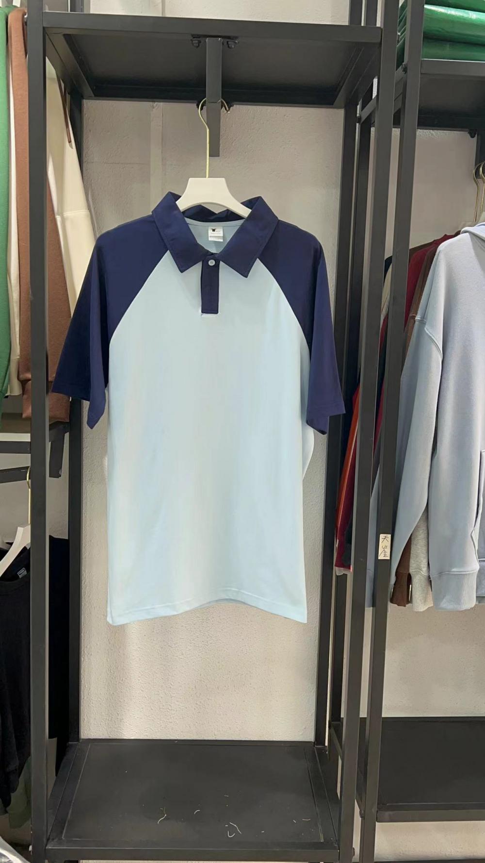 New Cotton Colorblock Raglan Collar POLO (240g 7A Antibacterial) view 2