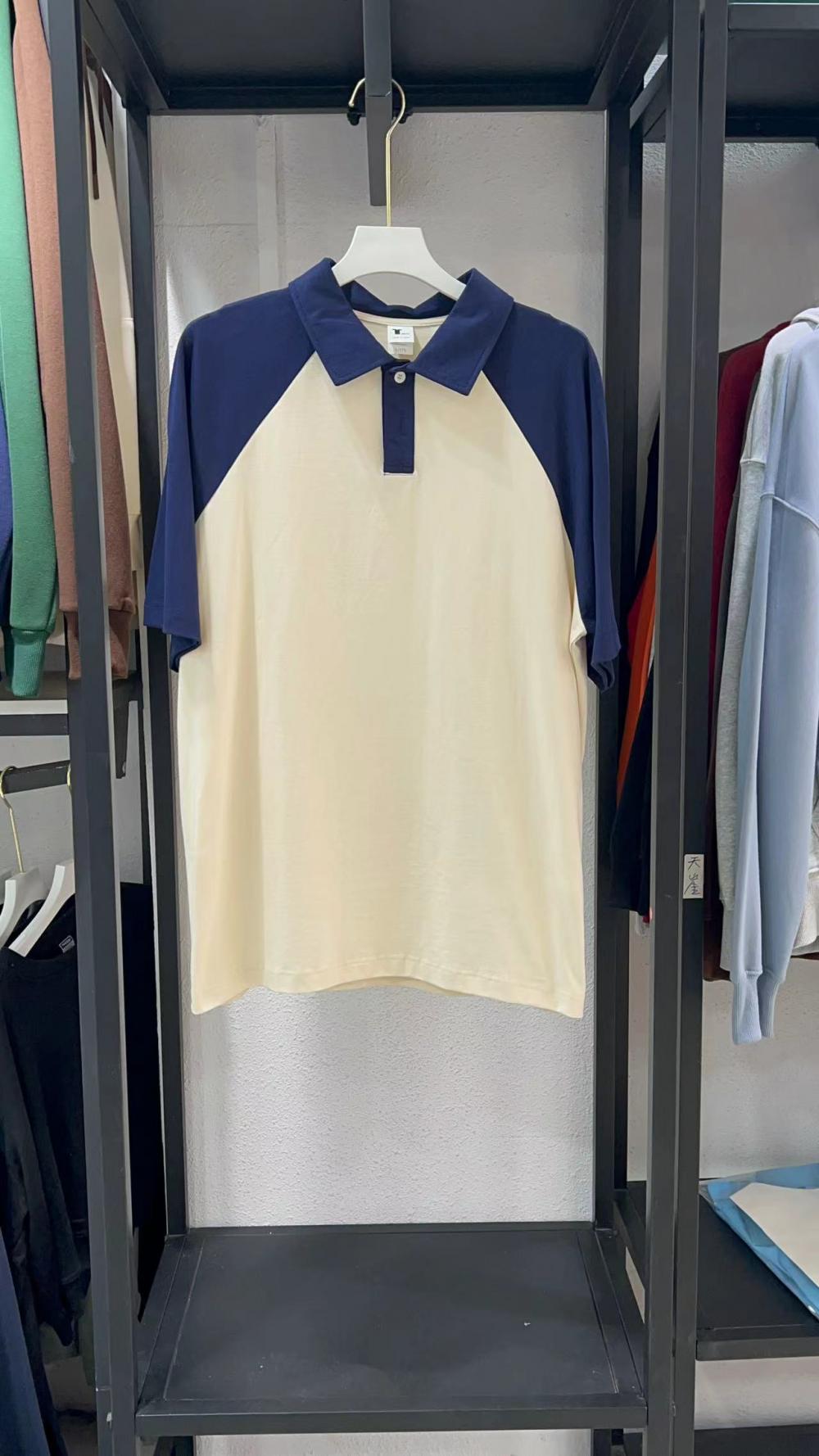 New Cotton Colorblock Raglan Collar POLO (240g 7A Antibacterial) view 6