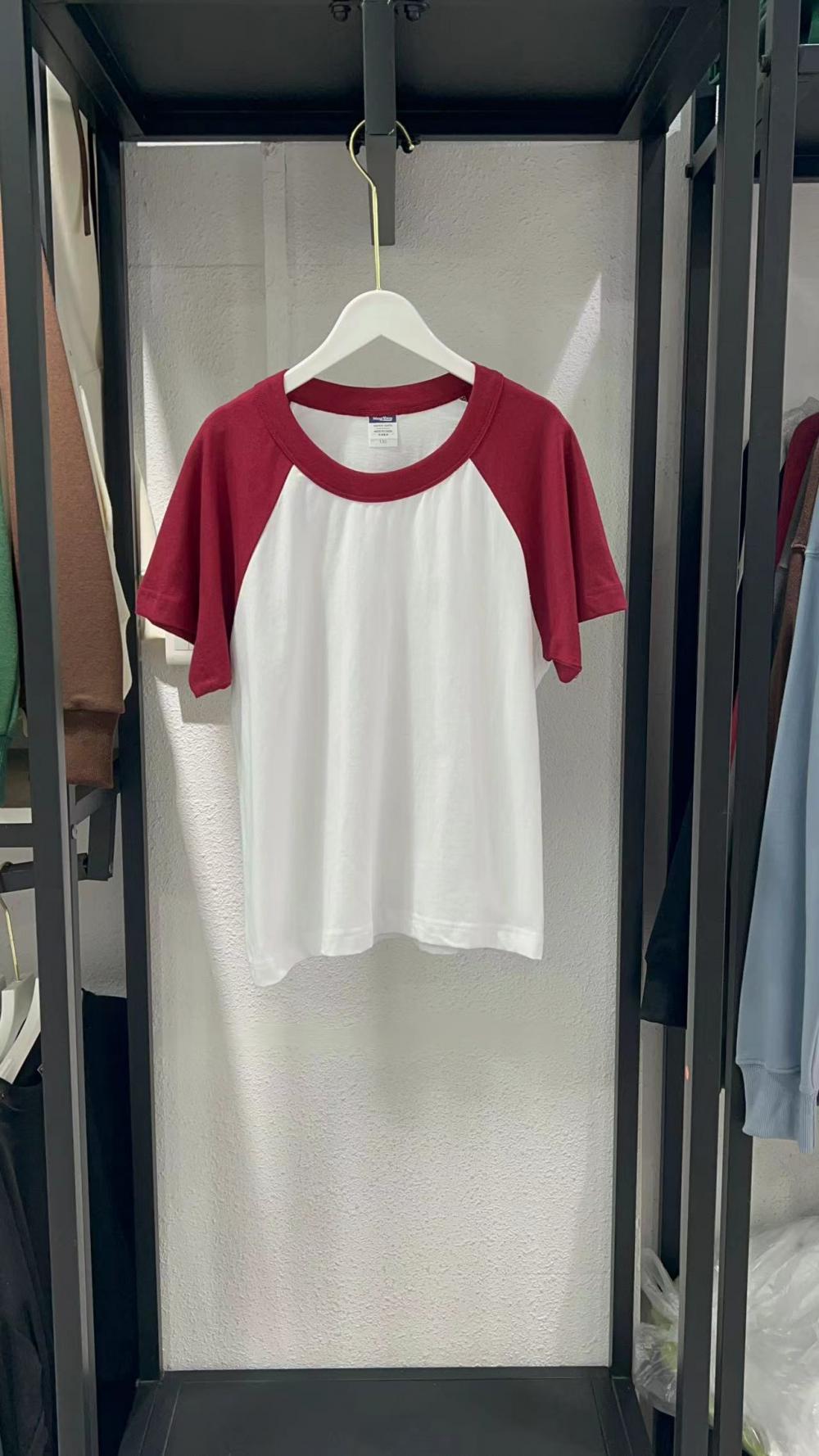 New Kids Cotton Colorblock Raglan Crew Neck Short Sleeve (200g) view 4
