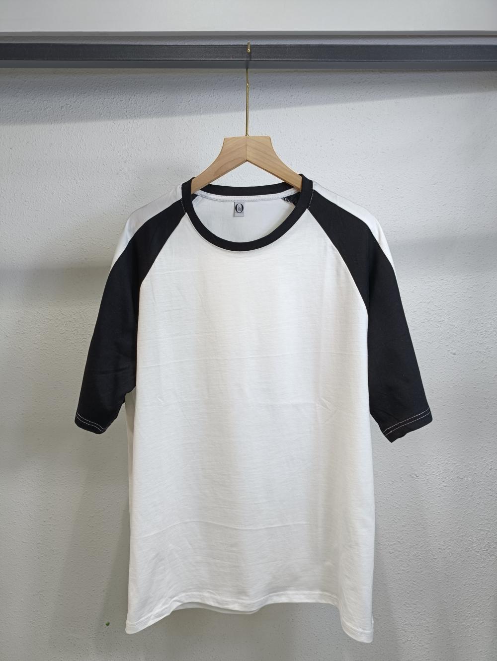 Raglan Colorblock Drop Shoulder Crew Neck 3/4 Sleeve (200g Cotton) view 7