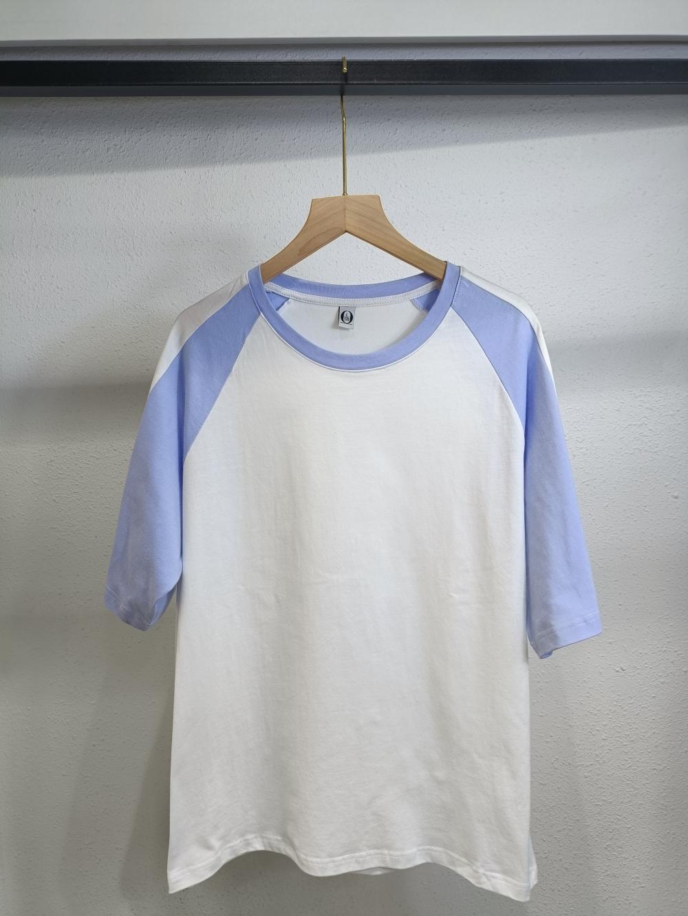 Raglan Colorblock Drop Shoulder Crew Neck 3/4 Sleeve (200g Cotton) view 19