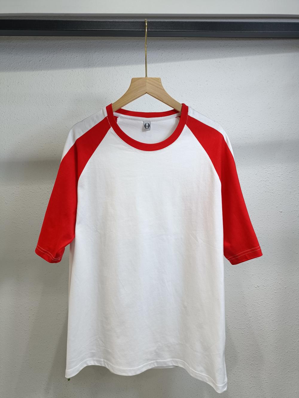 Raglan Colorblock Drop Shoulder Crew Neck 3/4 Sleeve (200g Cotton) view 9