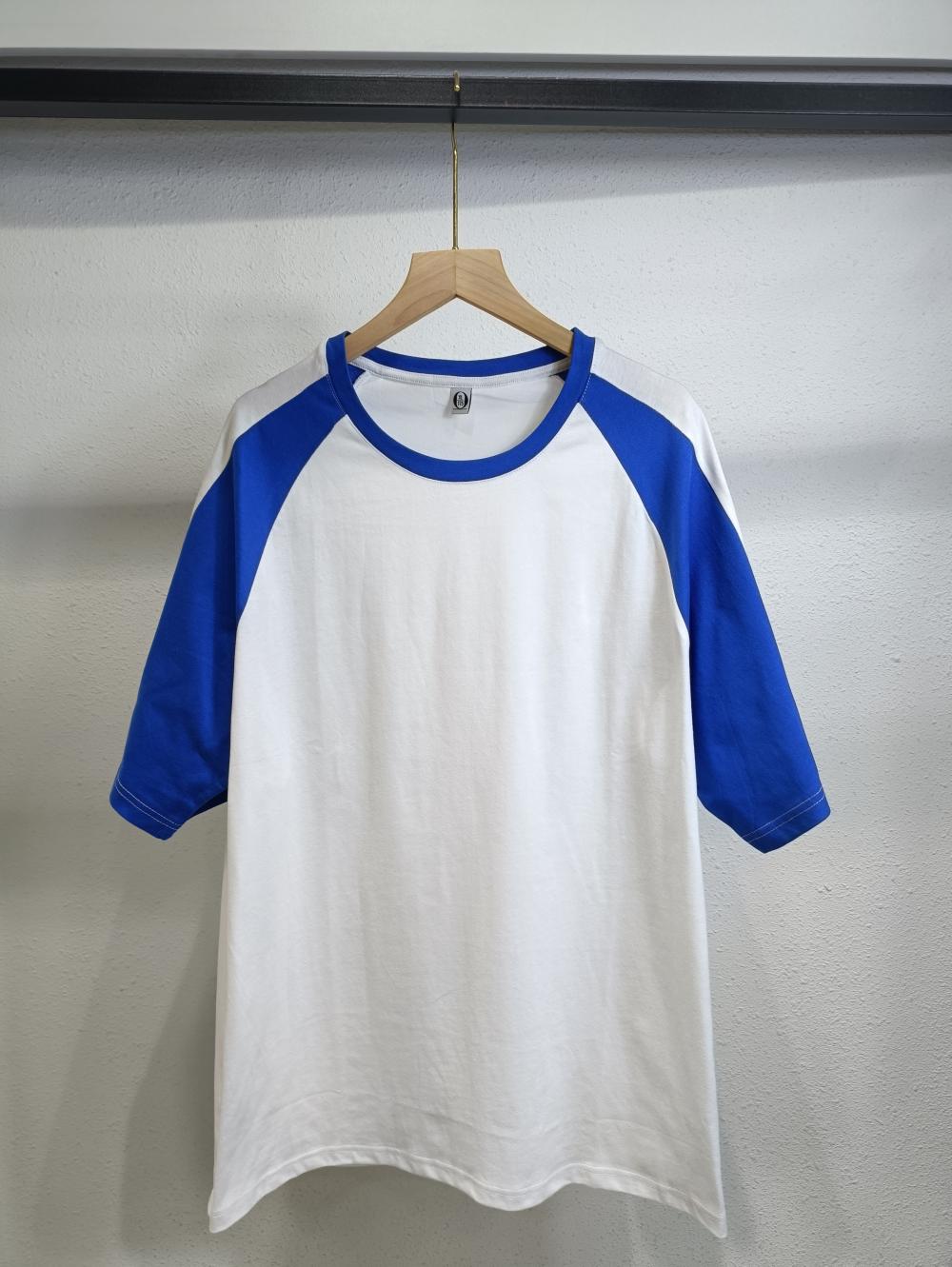 Raglan Colorblock Drop Shoulder Crew Neck 3/4 Sleeve (200g Cotton)
