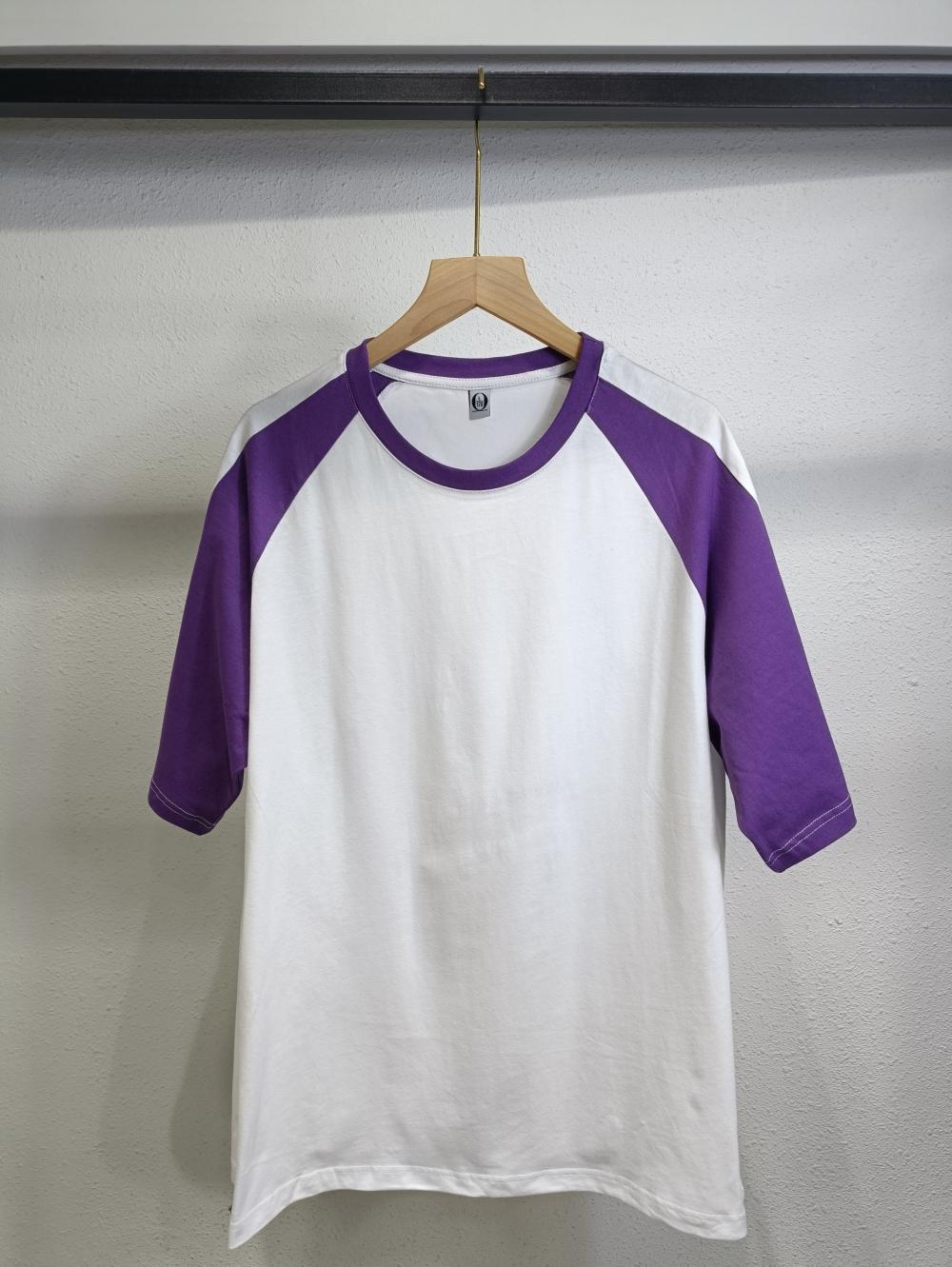 Raglan Colorblock Drop Shoulder Crew Neck 3/4 Sleeve (200g Cotton) view 21
