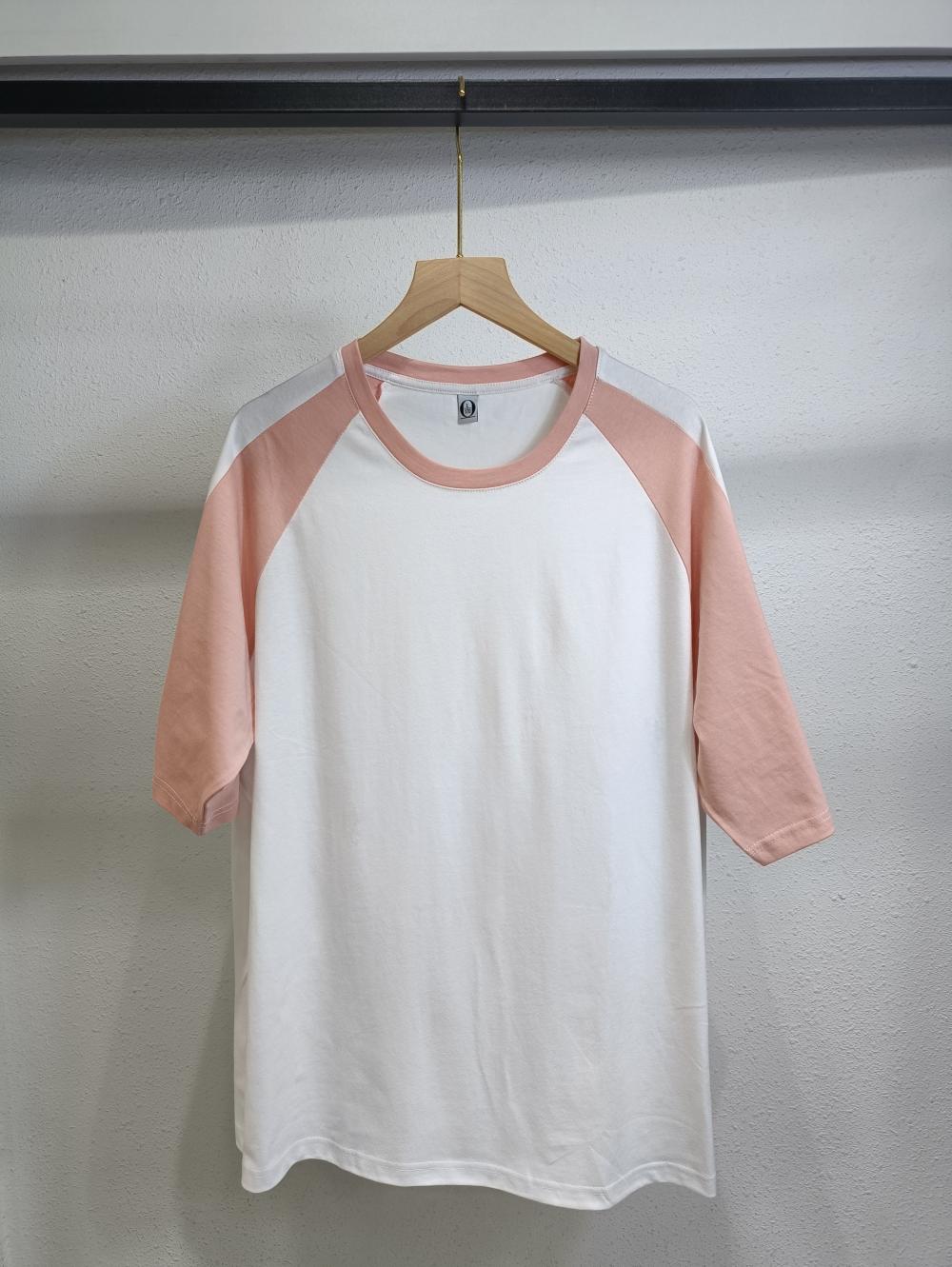 Raglan Colorblock Drop Shoulder Crew Neck 3/4 Sleeve (200g Cotton) view 15