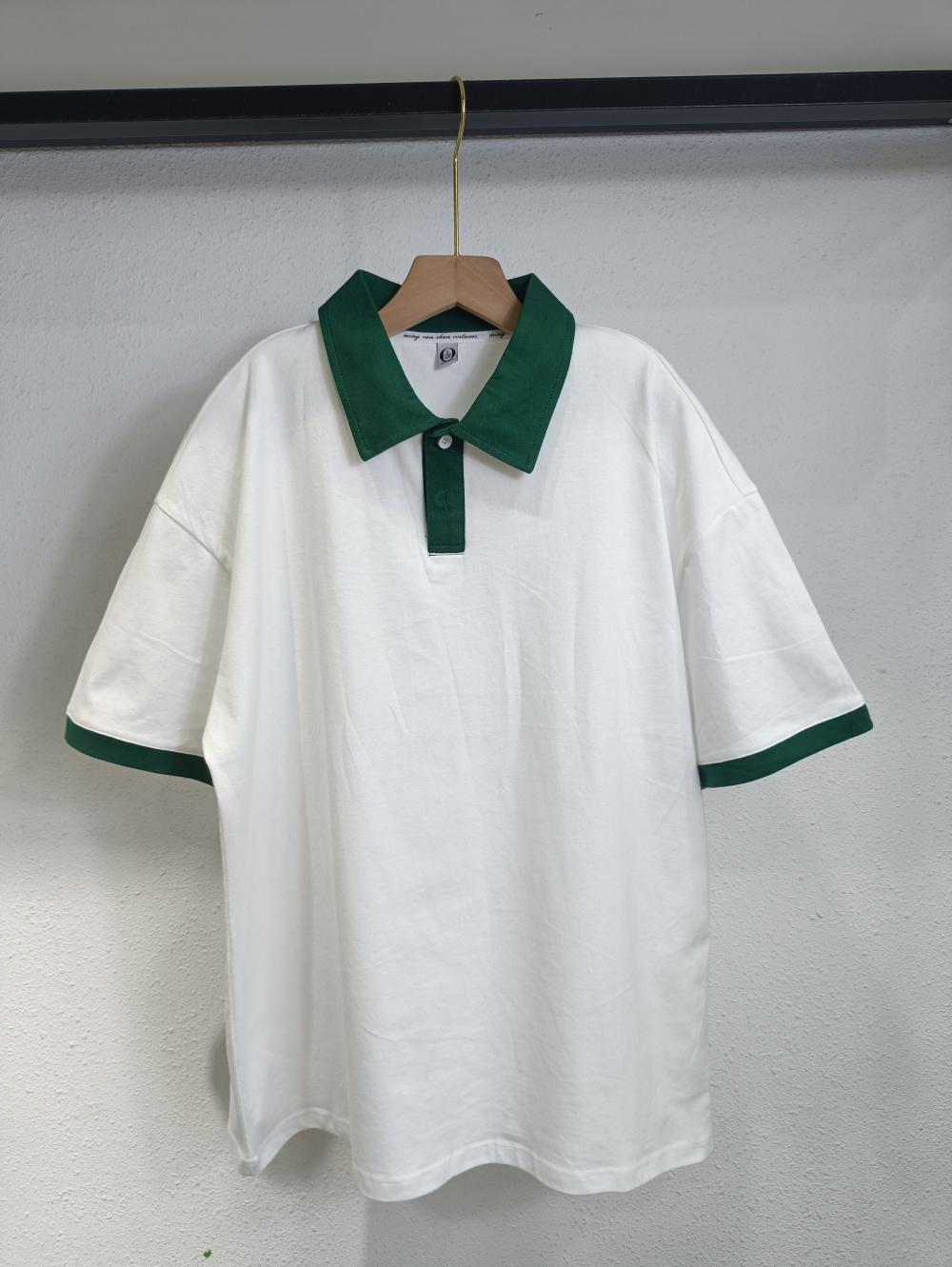 Colorblock Drop Shoulder Short Sleeve (200g Cotton) view 6