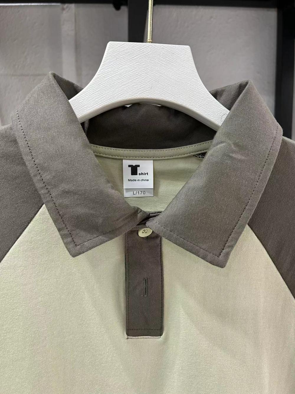 New Cotton Colorblock Raglan Collar POLO (240g 7A Antibacterial) view 16