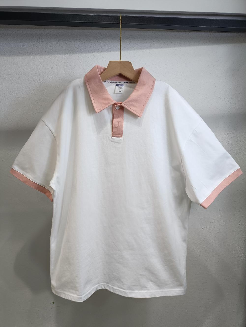 Colorblock Drop Shoulder Short Sleeve (200g Cotton) view 12