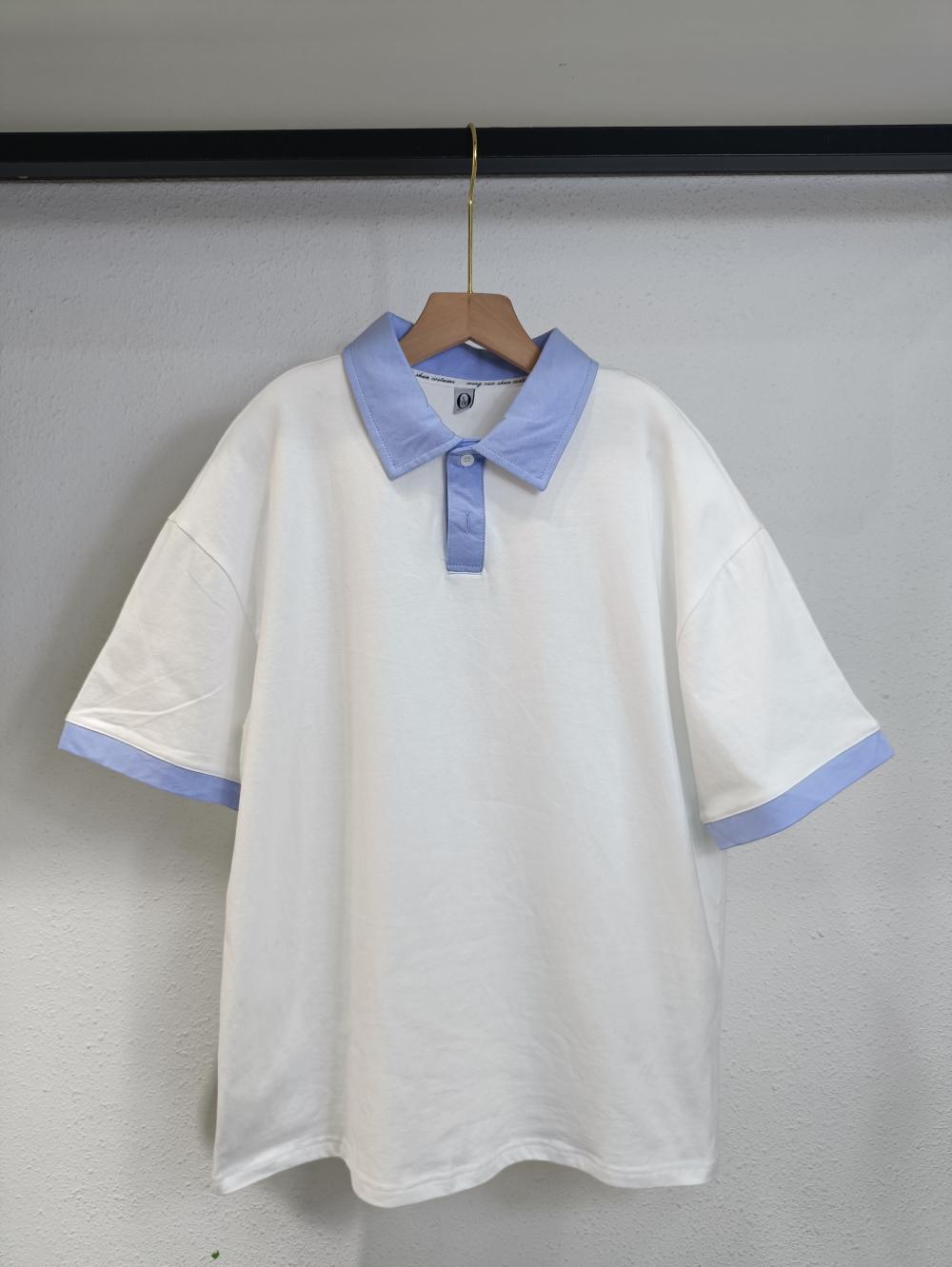 Colorblock Drop Shoulder Short Sleeve (200g Cotton) view 16