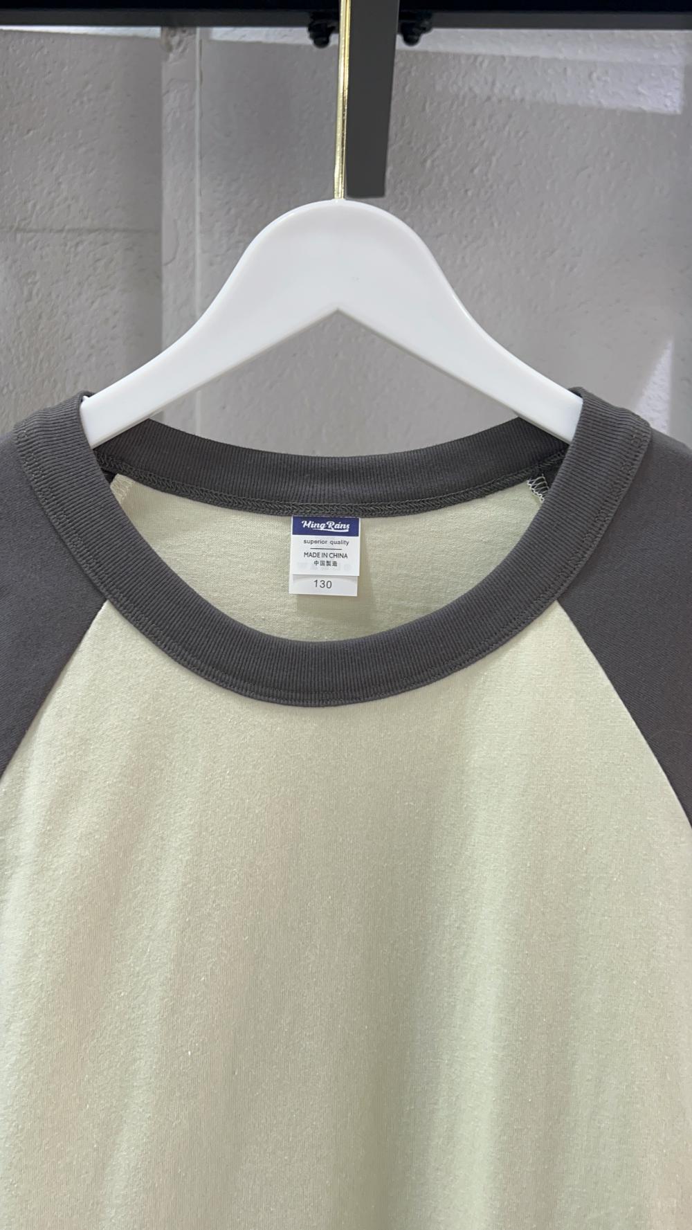 New Kids Cotton Colorblock Raglan Crew Neck Short Sleeve (200g) view 20