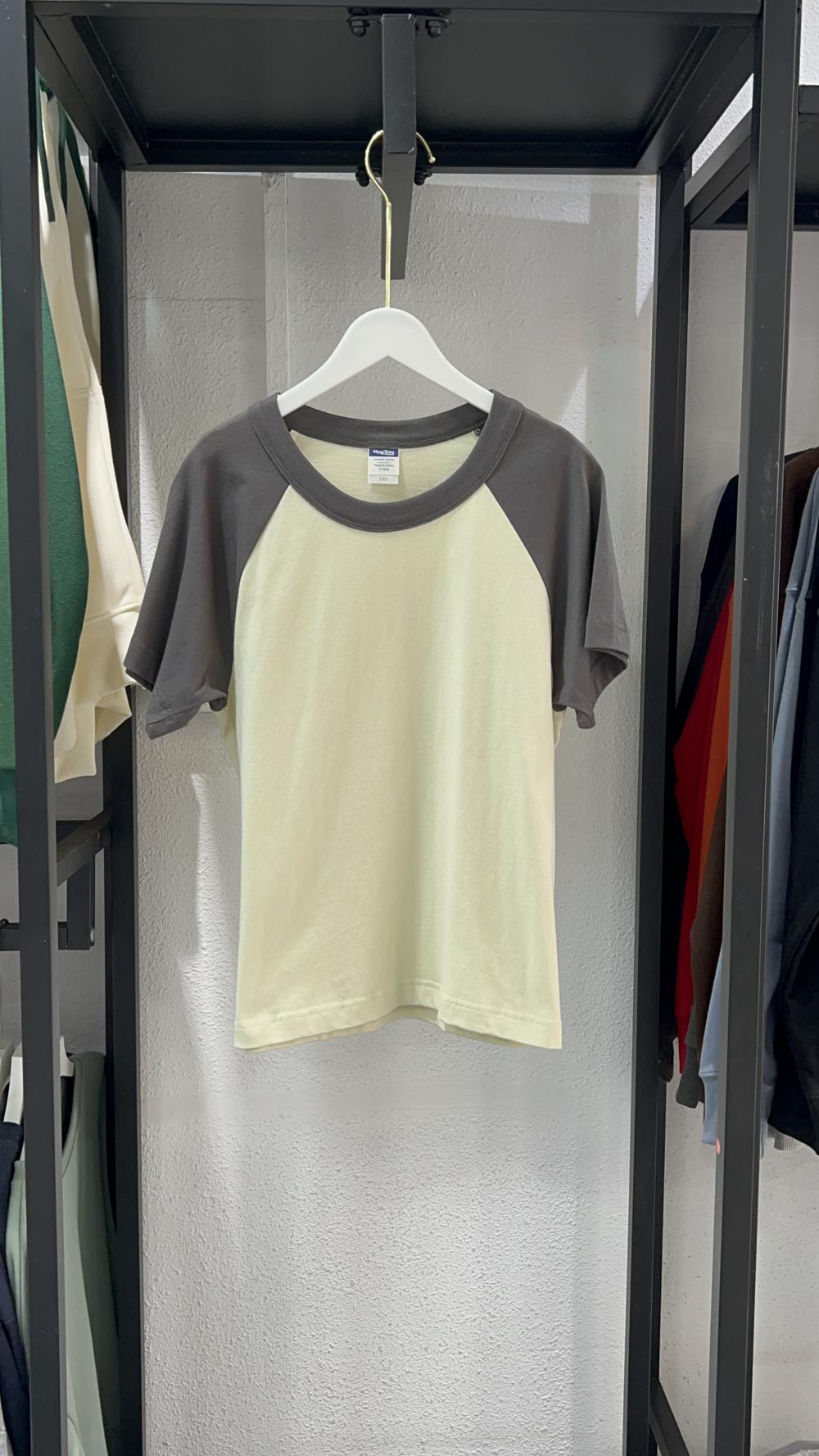 New Kids Cotton Colorblock Raglan Crew Neck Short Sleeve (200g) view 18