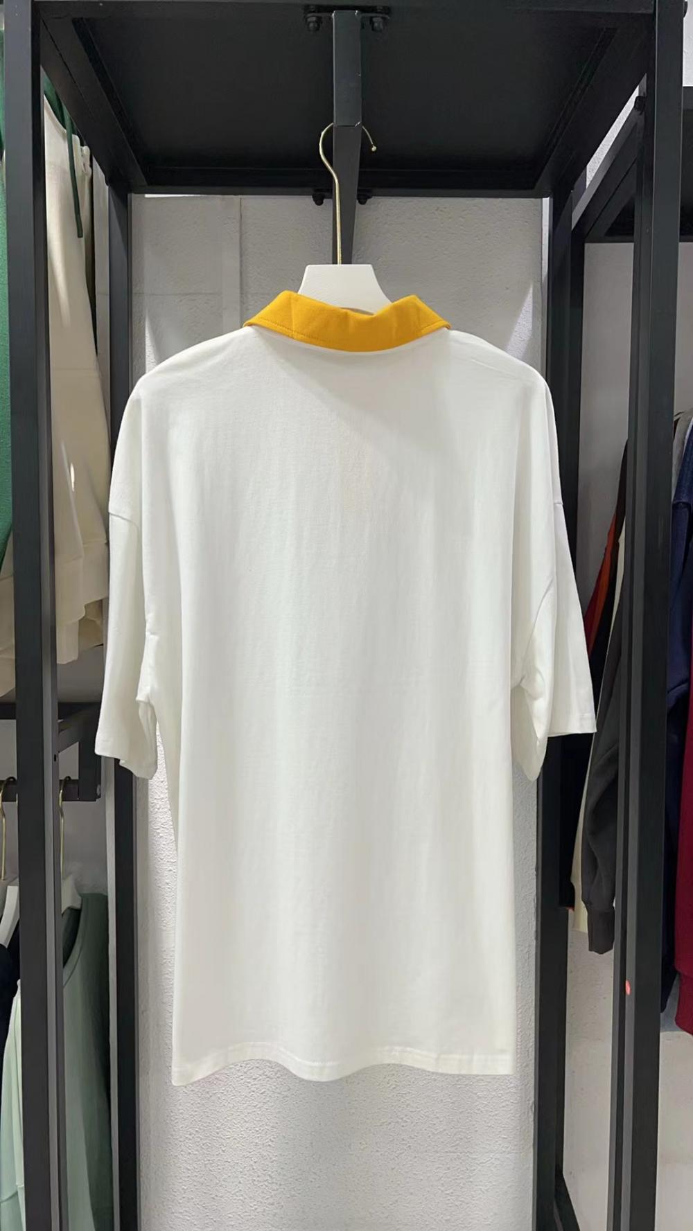Colorblock Drop Shoulder 3/4 Sleeve Polo (200g Cotton) view 11