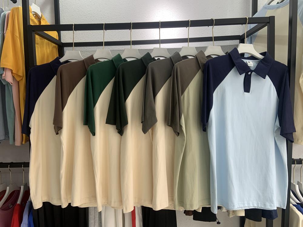 New Cotton Colorblock Raglan Collar POLO (240g 7A Antibacterial)