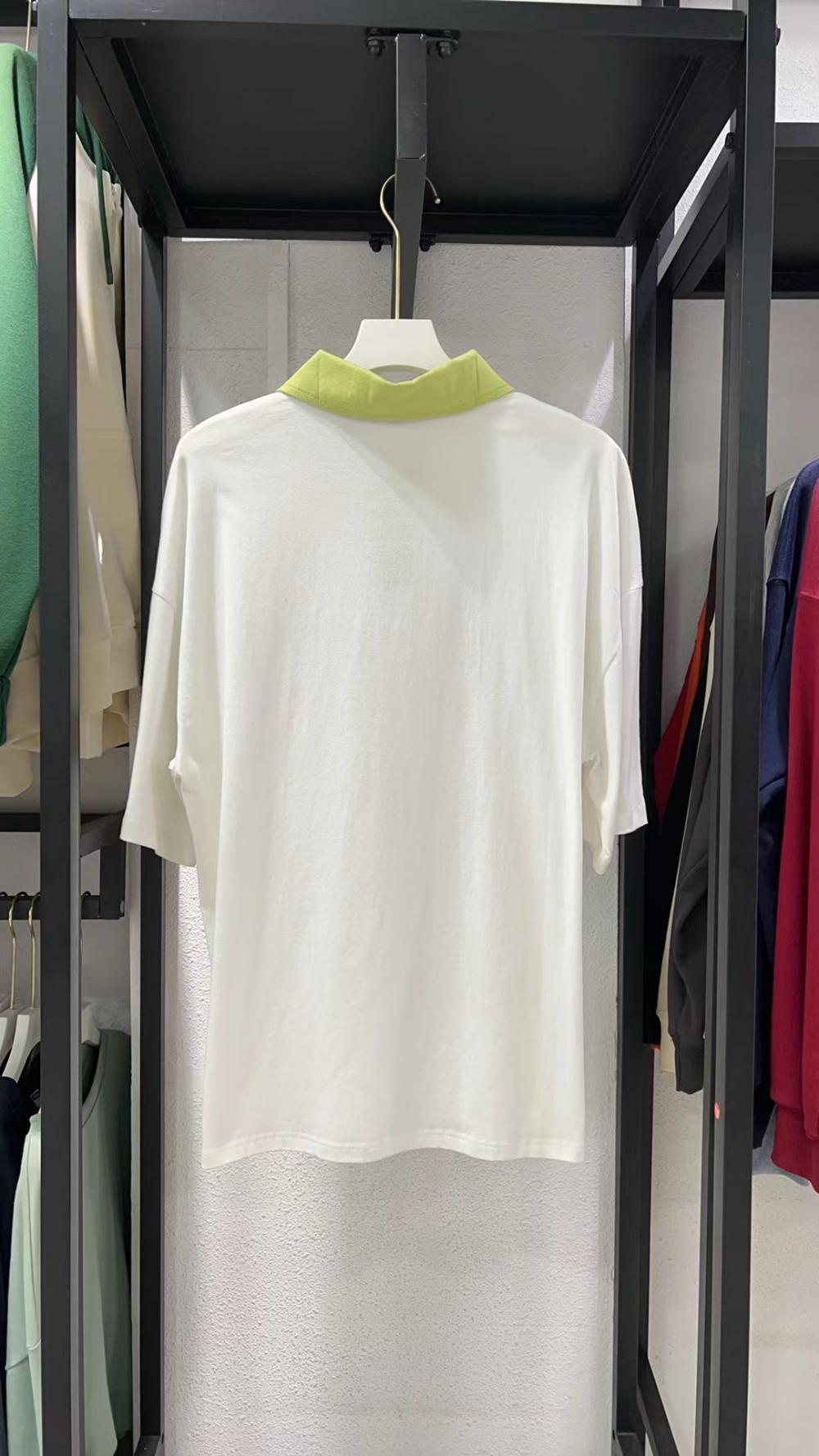 Colorblock Drop Shoulder 3/4 Sleeve Polo (200g Cotton) view 15