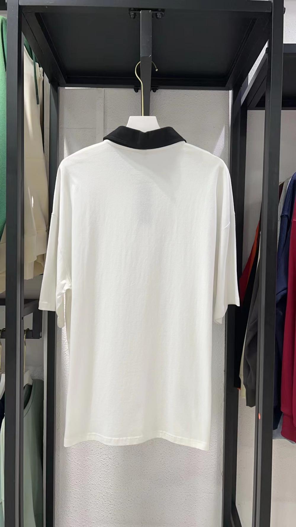 Colorblock Drop Shoulder 3/4 Sleeve Polo (200g Cotton) view 7