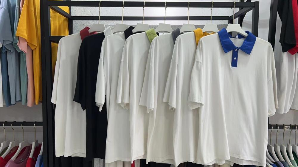 Colorblock Drop Shoulder 3/4 Sleeve Polo (200g Cotton)