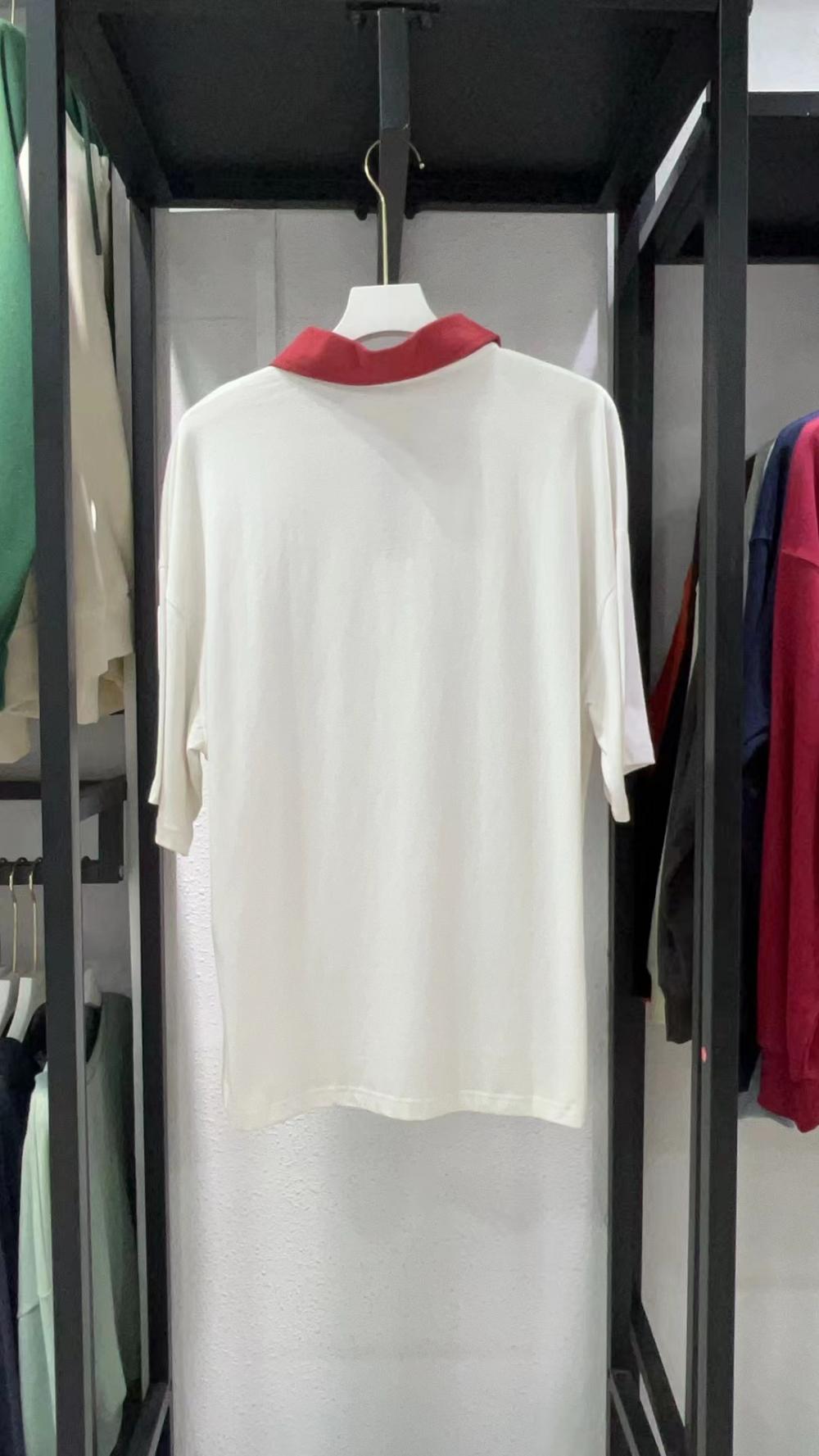 Colorblock Drop Shoulder 3/4 Sleeve Polo (200g Cotton) view 9