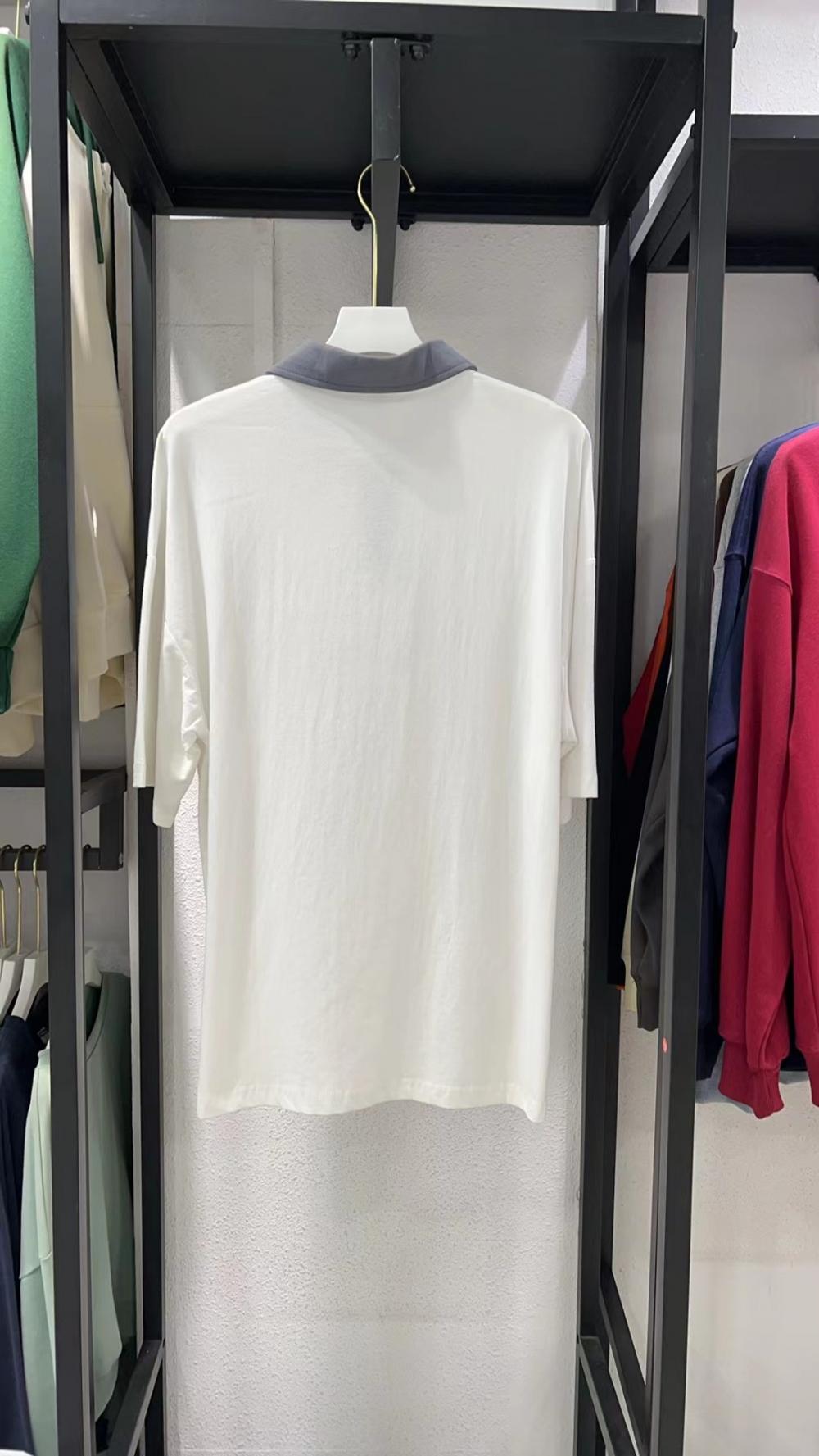 Colorblock Drop Shoulder 3/4 Sleeve Polo (200g Cotton) view 13