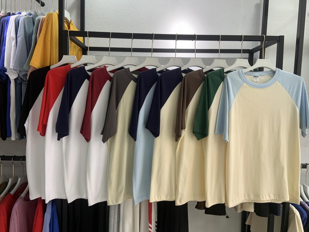 New Cotton Colorblock Raglan Crew Neck Short Sleeve (200g)
