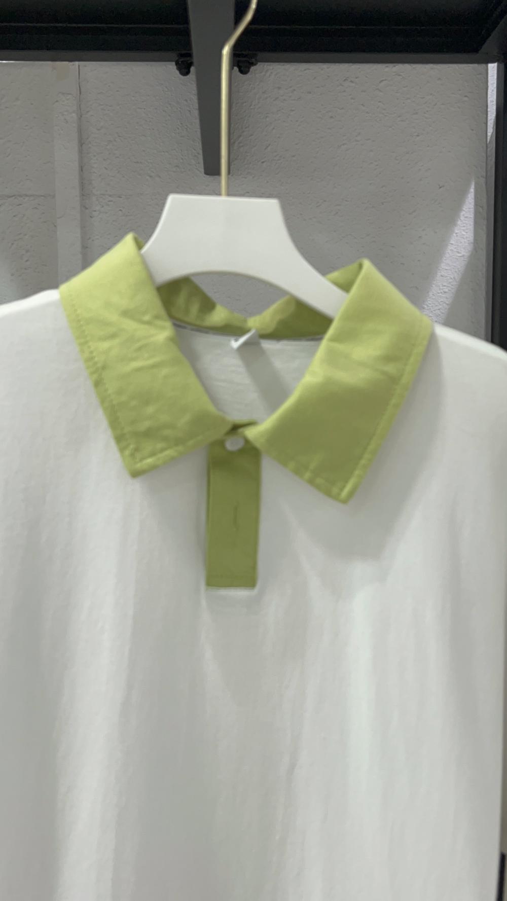Colorblock Drop Shoulder 3/4 Sleeve Polo (200g Cotton) view 16