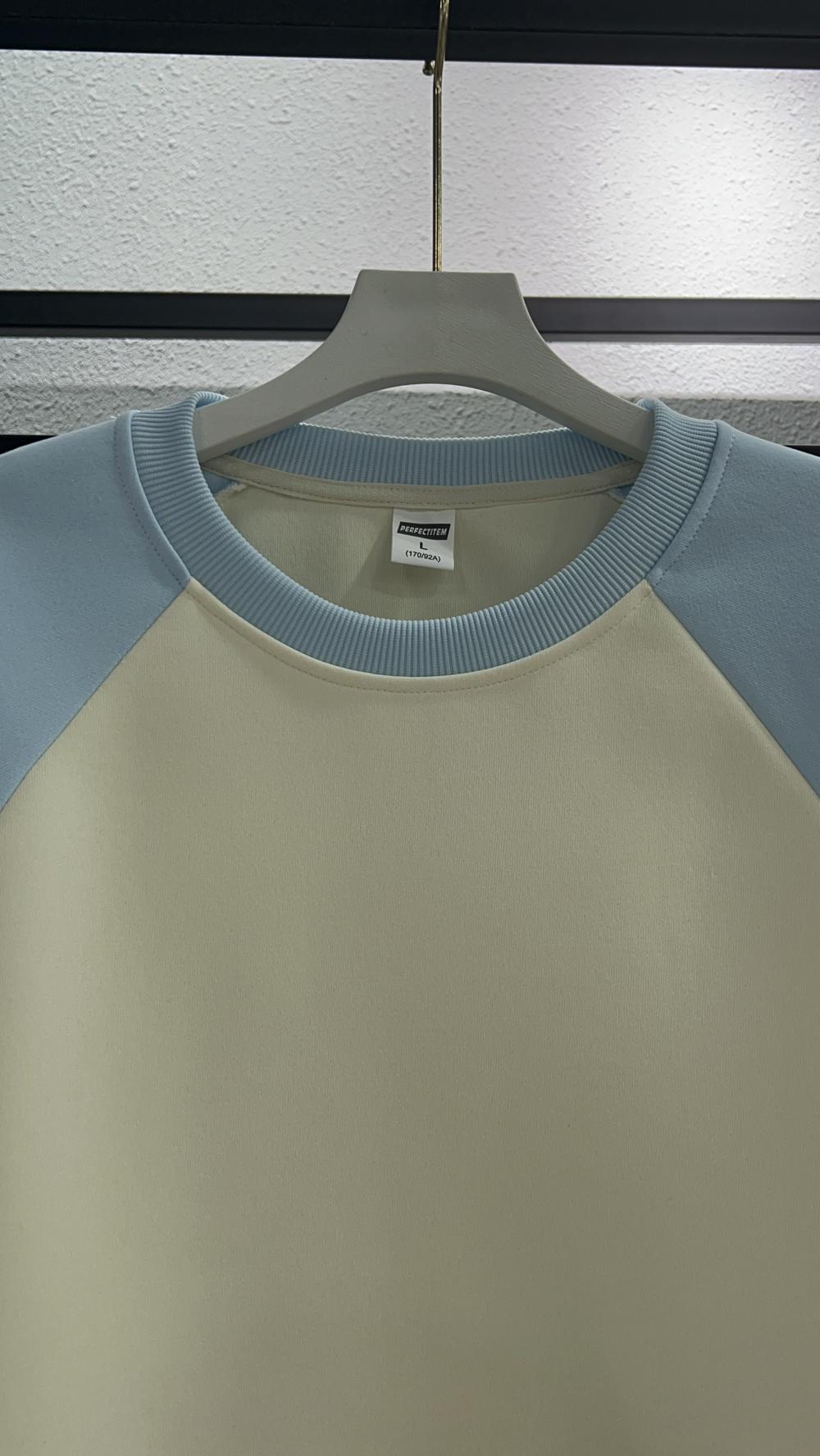 Comfortable Cotton Loose Raglan Crew Neck Sweatshirt (320g) view 12