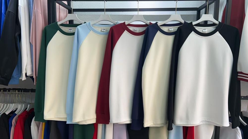 Comfortable Cotton Loose Raglan Crew Neck Sweatshirt (320g)