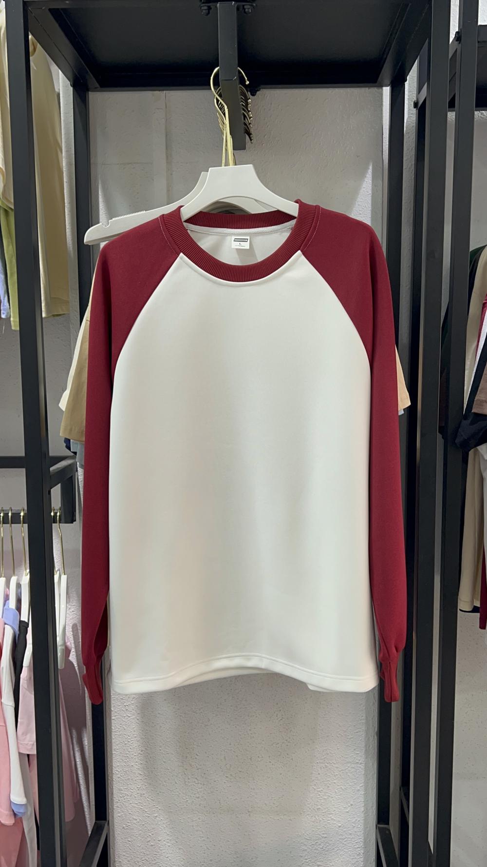 Comfortable Cotton Loose Raglan Crew Neck Sweatshirt (320g) view 8
