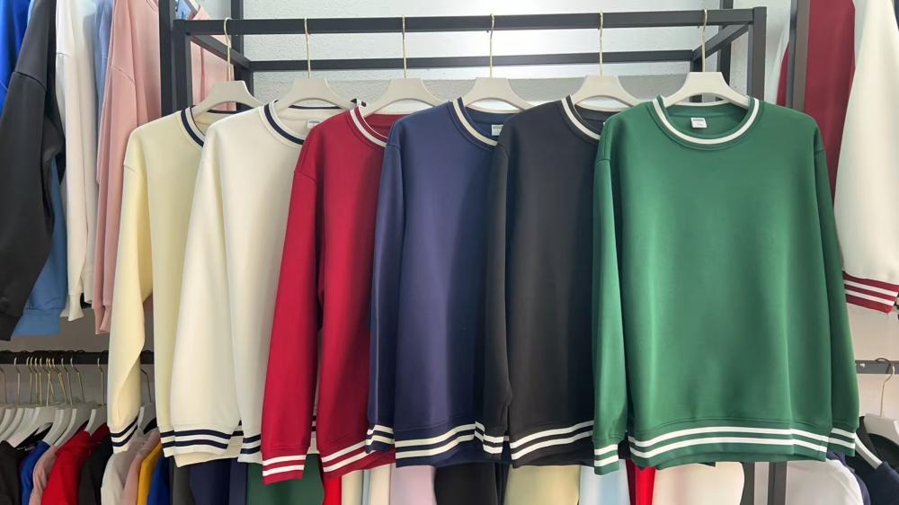 Vintage Cotton Loose Space Dyed Ribbed Crew Sweatshirt (350g)