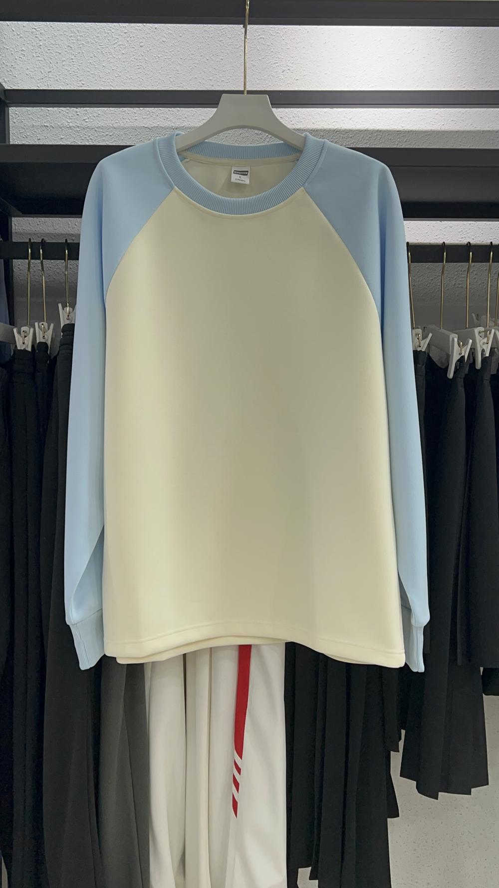 Comfortable Cotton Loose Raglan Crew Neck Sweatshirt (320g) view 10