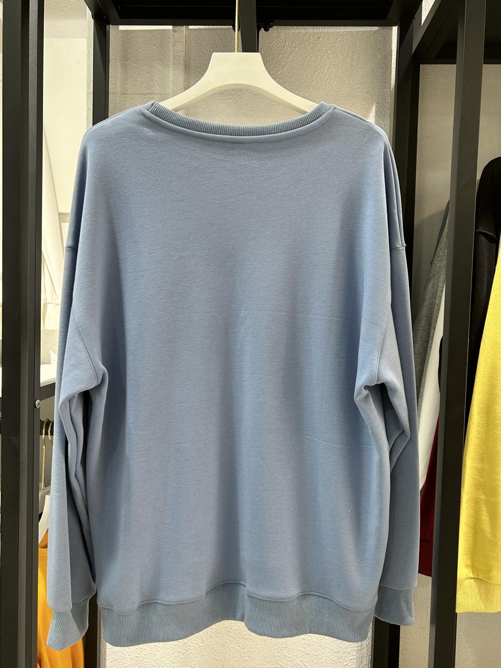 Fleece Drop Shoulder Crew Neck Sweatshirt (430g Silver Fox Fleece) view 17