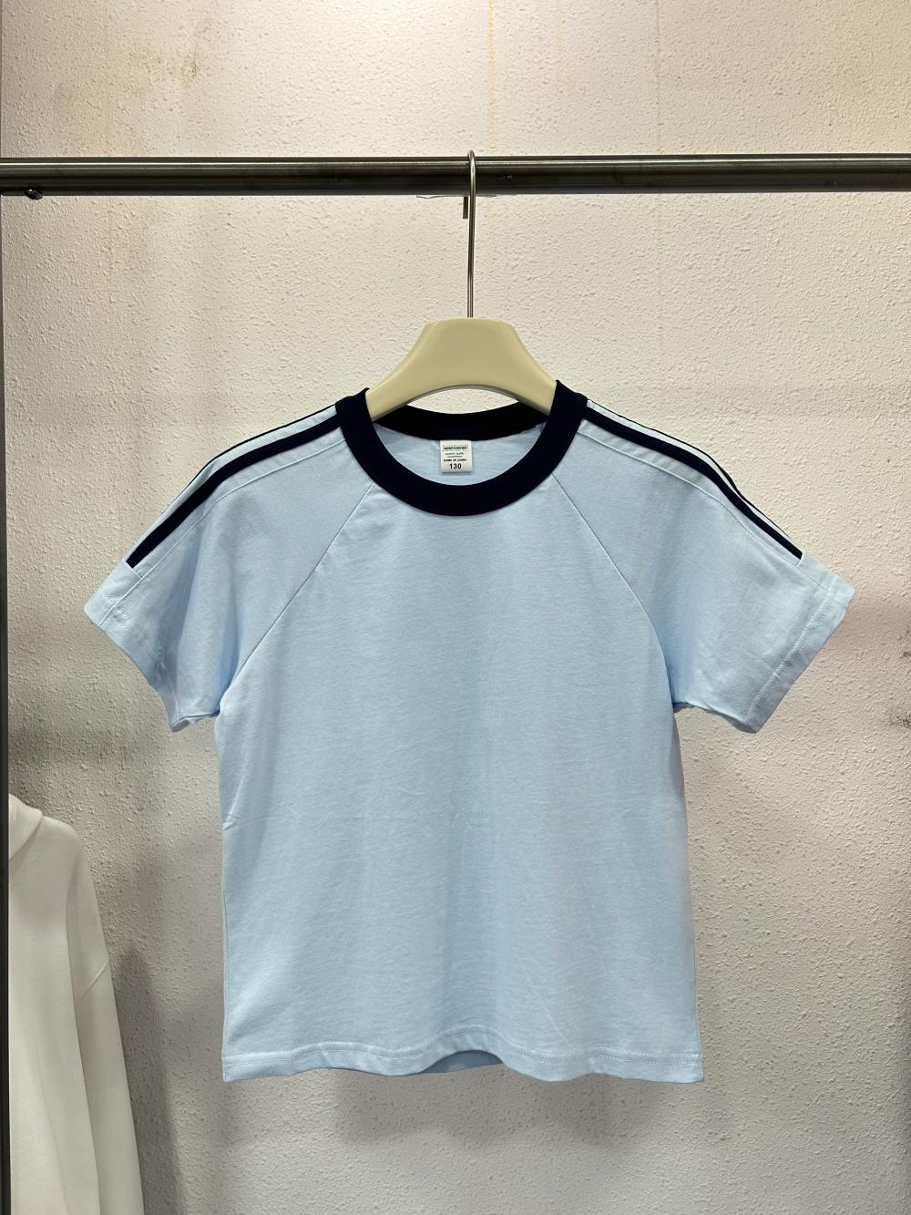 Kids Drop Shoulder Street 2-Stripe Crew Neck Tee (200g) view 16