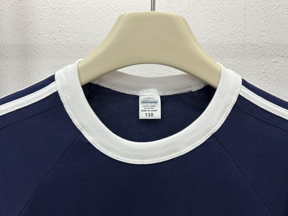 Kids Drop Shoulder Street 2-Stripe Crew Neck Tee (200g) view 8