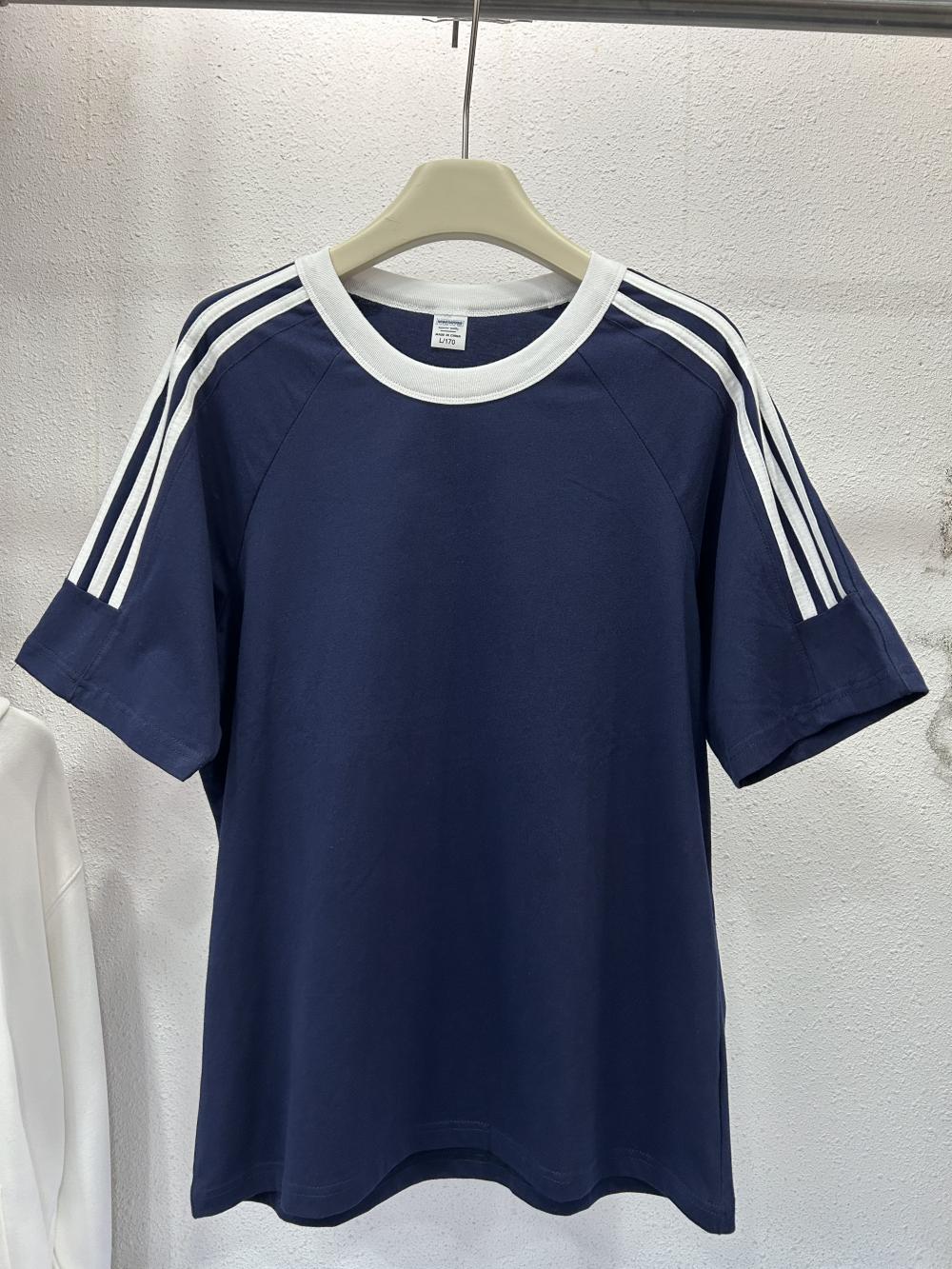 Drop Shoulder 3-Stripe Crew Tee (200g)