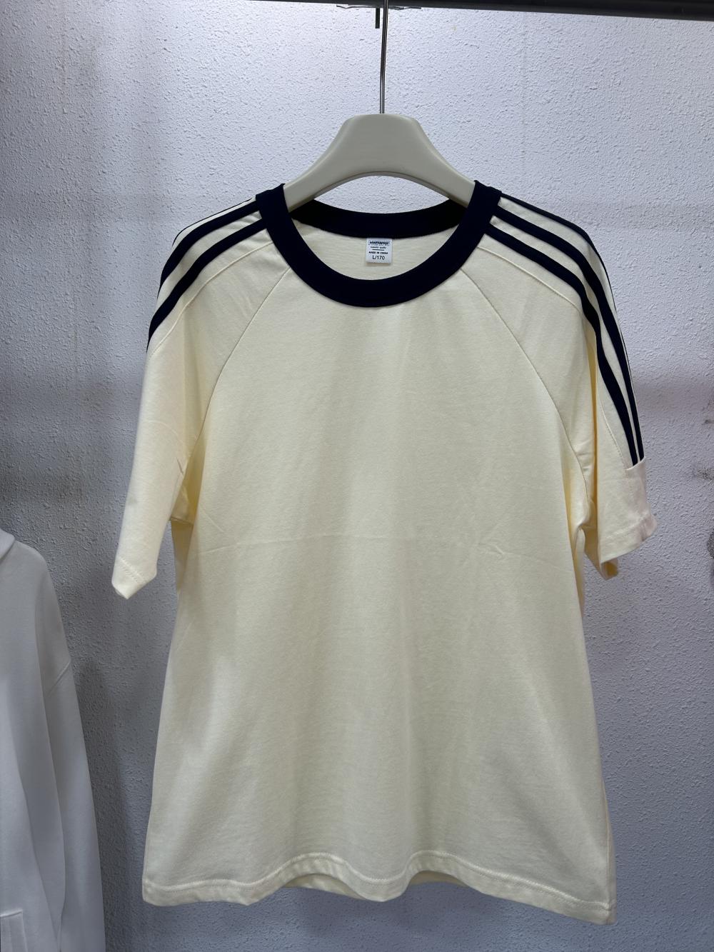 Drop Shoulder 3-Stripe Crew Tee (200g) view 11