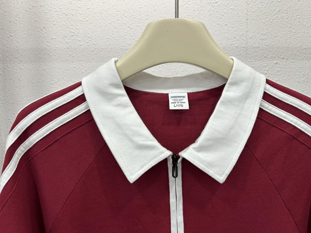 Street Drop Shoulder 3-Stripe Zipper Polo (200g) view 18