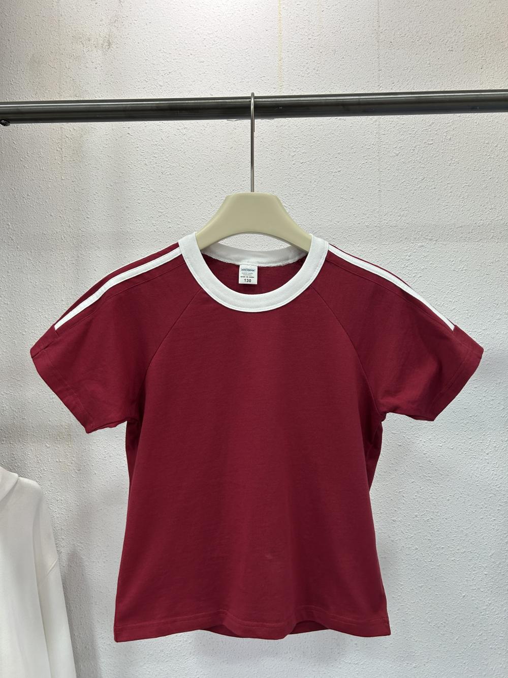 Kids Drop Shoulder Street 2-Stripe Crew Neck Tee (200g) view 11