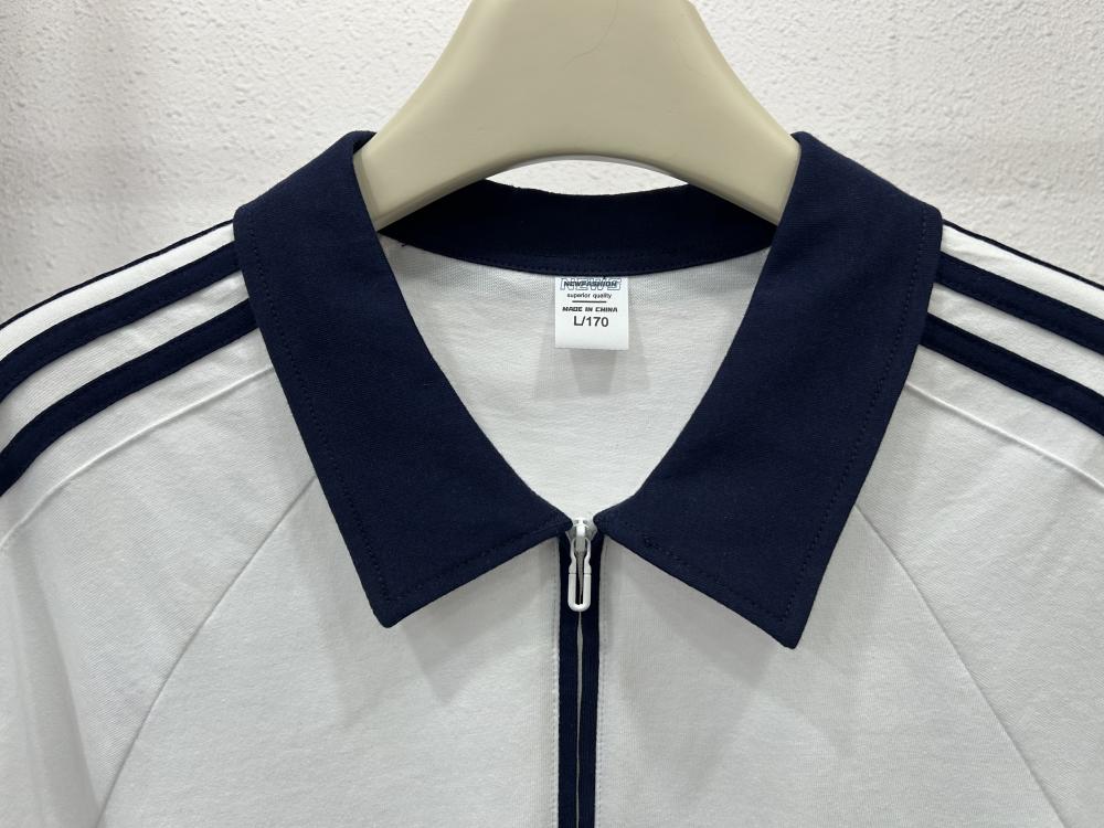 Street Drop Shoulder 3-Stripe Zipper Polo (200g) view 8