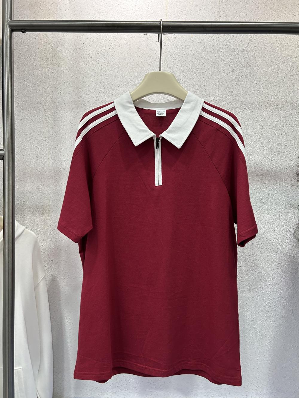Street Drop Shoulder 3-Stripe Zipper Polo (200g) view 16
