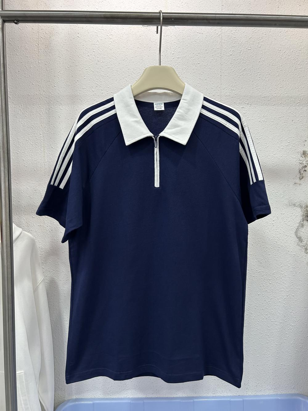 Street Drop Shoulder 3-Stripe Zipper Polo (200g)