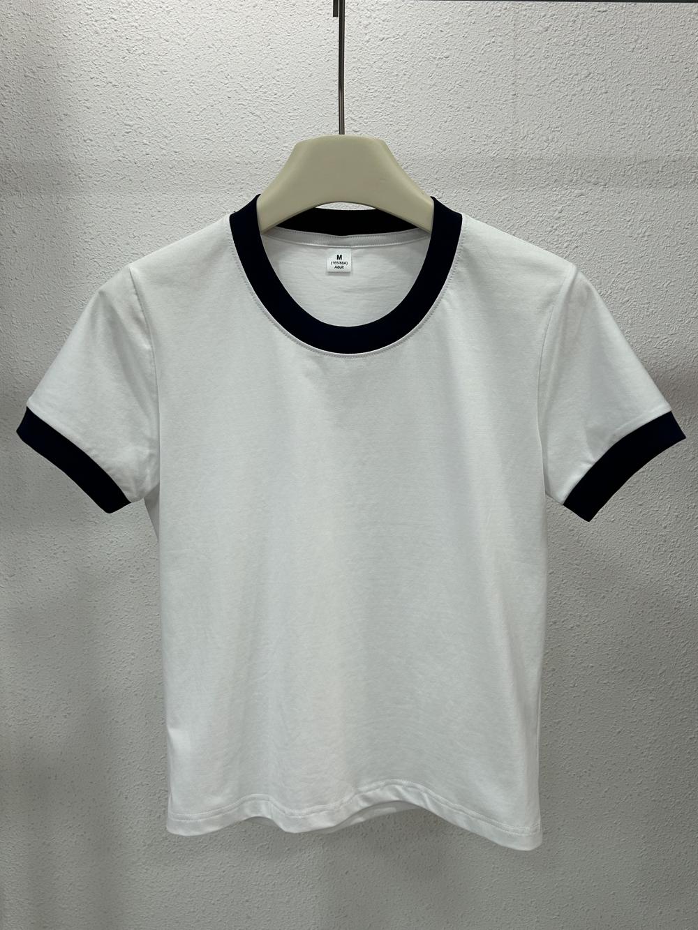 Sorona Contrast Women Regular Shoulder Crew Neck Tee (230g) view 6