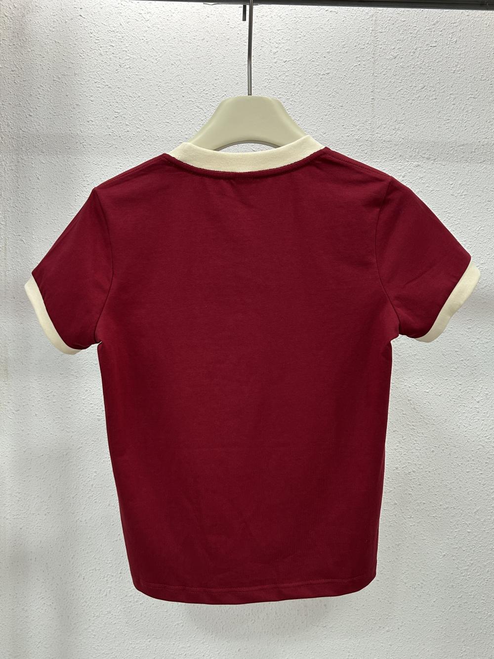 Sorona Contrast Women Regular Shoulder Crew Neck Tee (230g) view 17