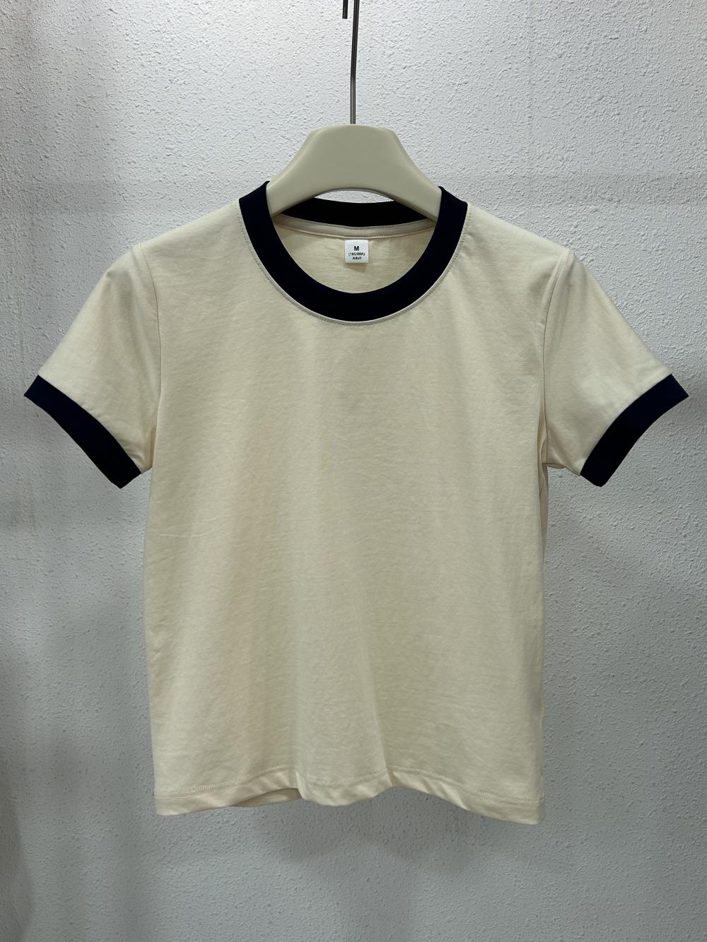 Sorona Contrast Women Regular Shoulder Crew Neck Tee (230g) view 21