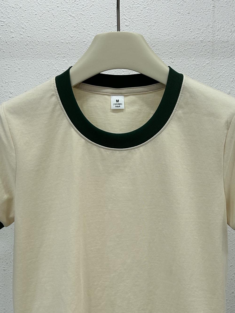 Sorona Contrast Women Regular Shoulder Crew Neck Tee (230g) view 28