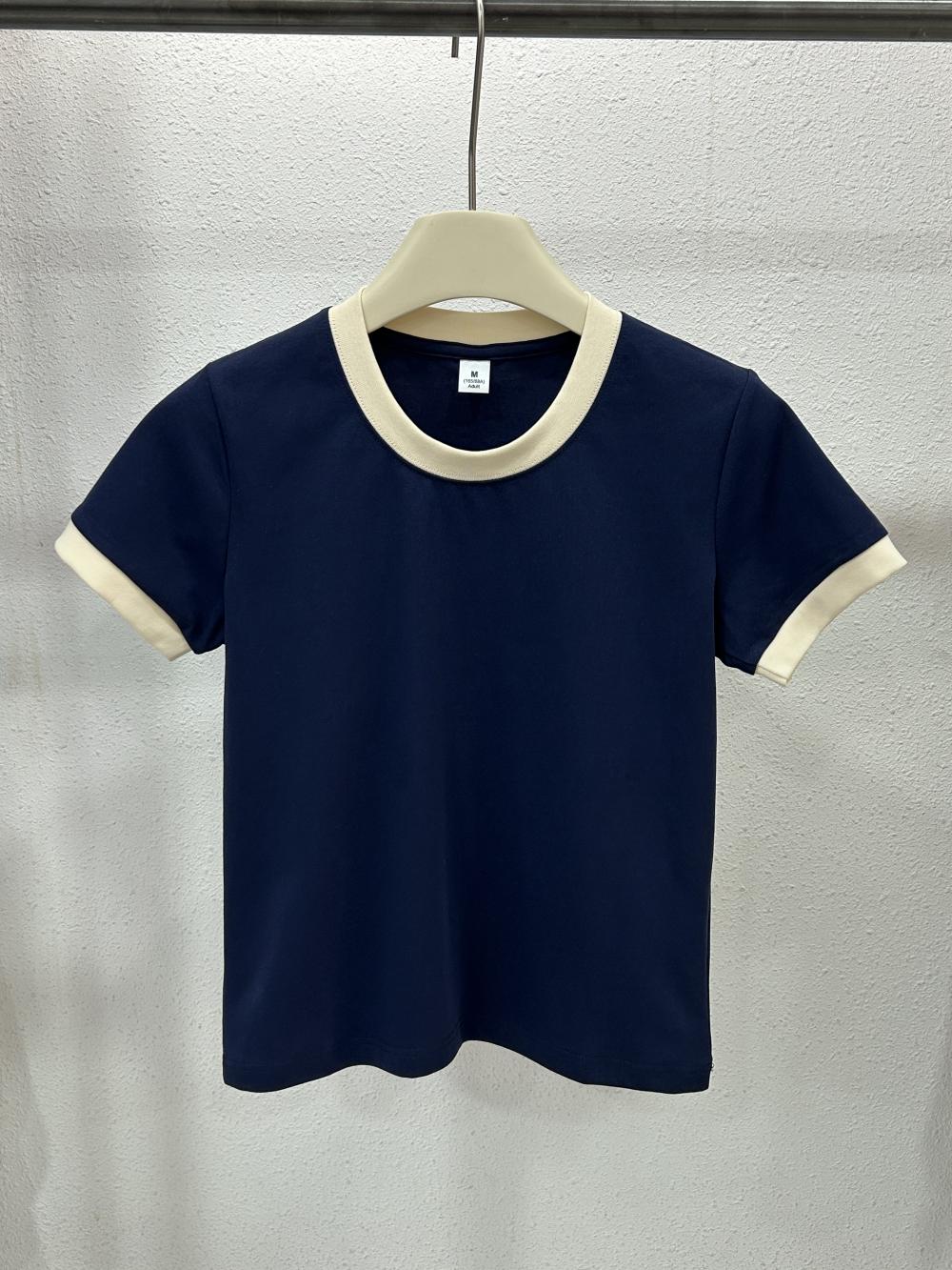 Sorona Contrast Women Regular Shoulder Crew Neck Tee (230g)