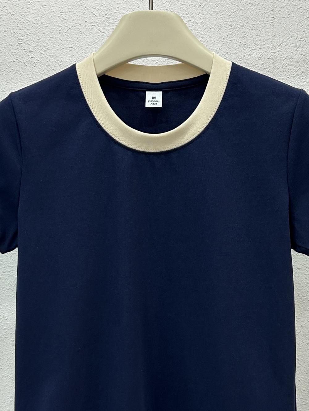 Sorona Contrast Women Regular Shoulder Crew Neck Tee (230g) view 3