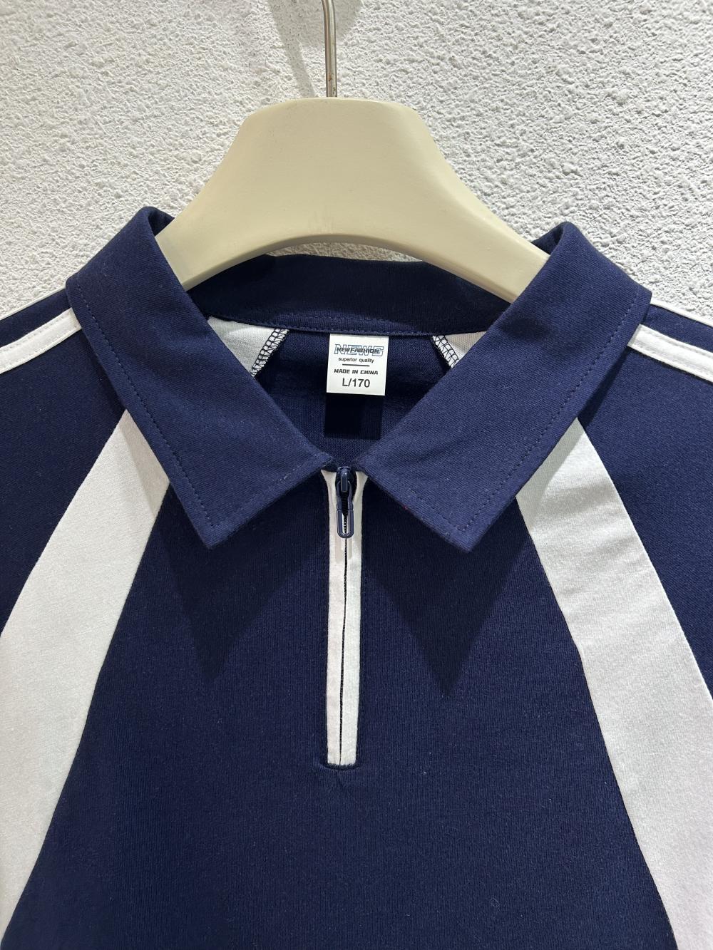 American Style 3-Stripe Half-Zip Polo (200g Cotton) view 18