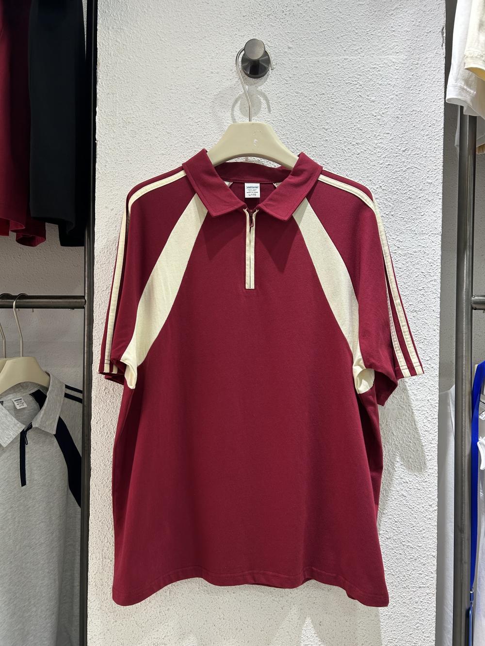 American Style 3-Stripe Half-Zip Polo (200g Cotton) view 21